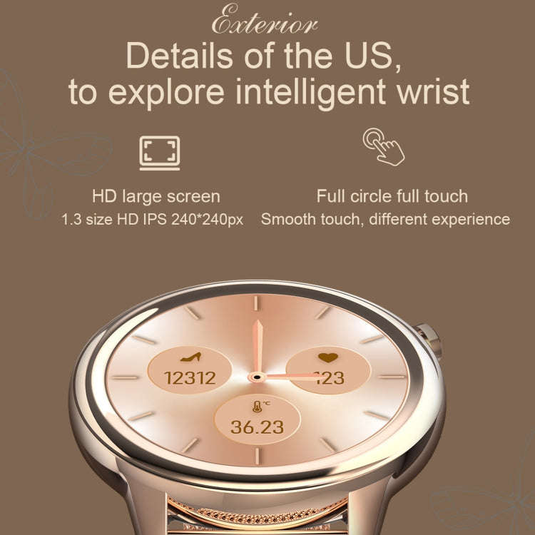 F80 1.3 inch TFT Color Screen IP68 Waterproof Women Smart Watch, Support Body Temperature Monitor...