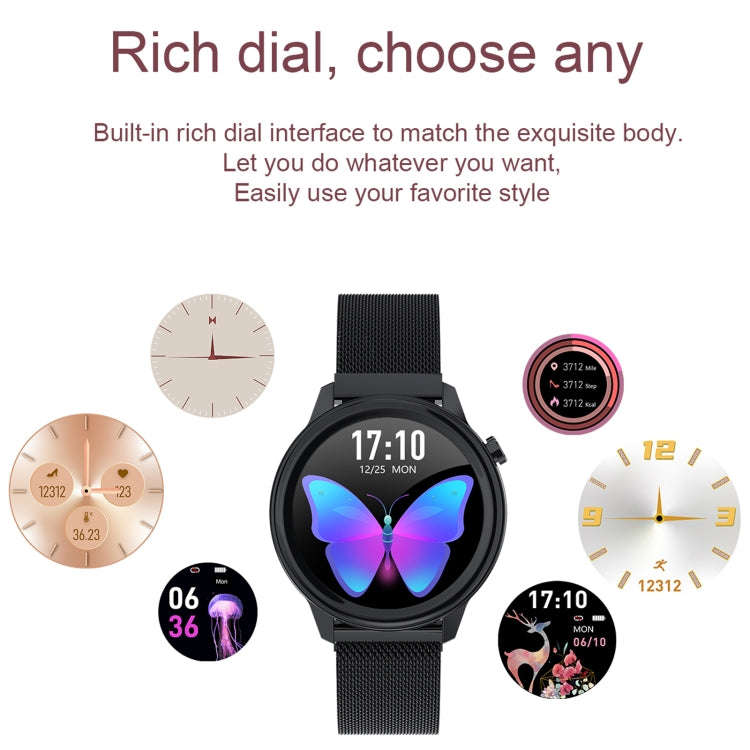 F80 1.3 inch TFT Color Screen IP68 Waterproof Women Smart Watch, Support Body Temperature Monitor...