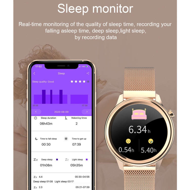F80 1.3 inch TFT Color Screen IP68 Waterproof Women Smart Watch, Support Body Temperature Monitor...