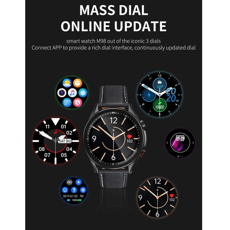 M98 1.28 inch IPS Color Screen IP67 Waterproof Smart Watch, Support Sleep Monitor / Heart Rate Mo...