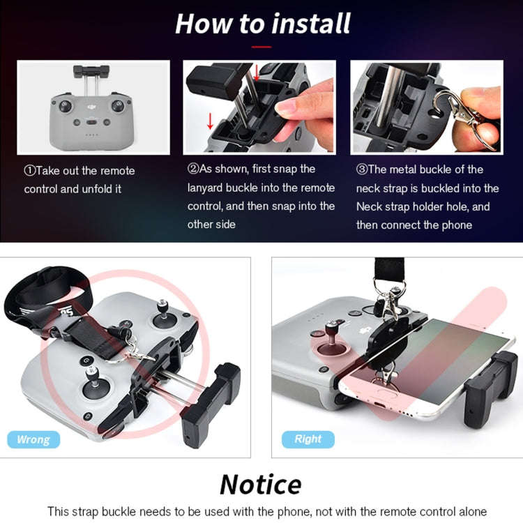 STARTRC 1108664 Remote Control Anti-lost Neck Strap Holder Lanyard with Buckle Set for DJI Mavic ...