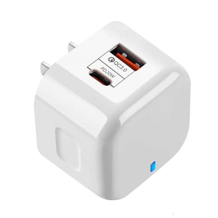 YSY-6087 20W PD + QC 3.0 Dual Ports Travel Charger Power Adapter, US Plug