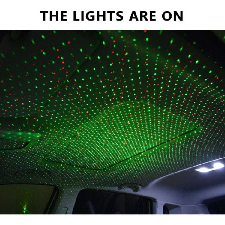 Car Two-color USB Star Dome Light Atmosphere Laser Projection Decorative Light, Constantly Bright...