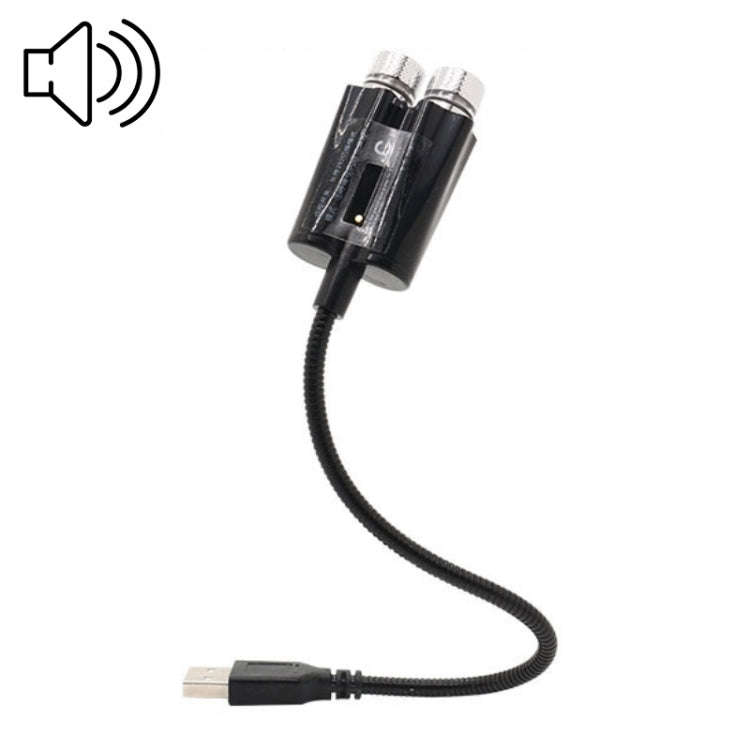 Car Two-color USB Star Dome Light Atmosphere Laser Projection Decorative Light, Voice Control Ver...