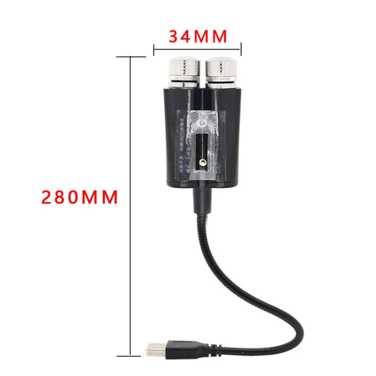 Car Two-color USB Star Dome Light Atmosphere Laser Projection Decorative Light, Voice Control Ver...