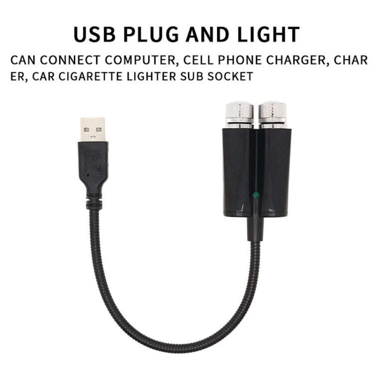 Car Two-color USB Star Dome Light Atmosphere Laser Projection Decorative Light, Voice Control Ver...