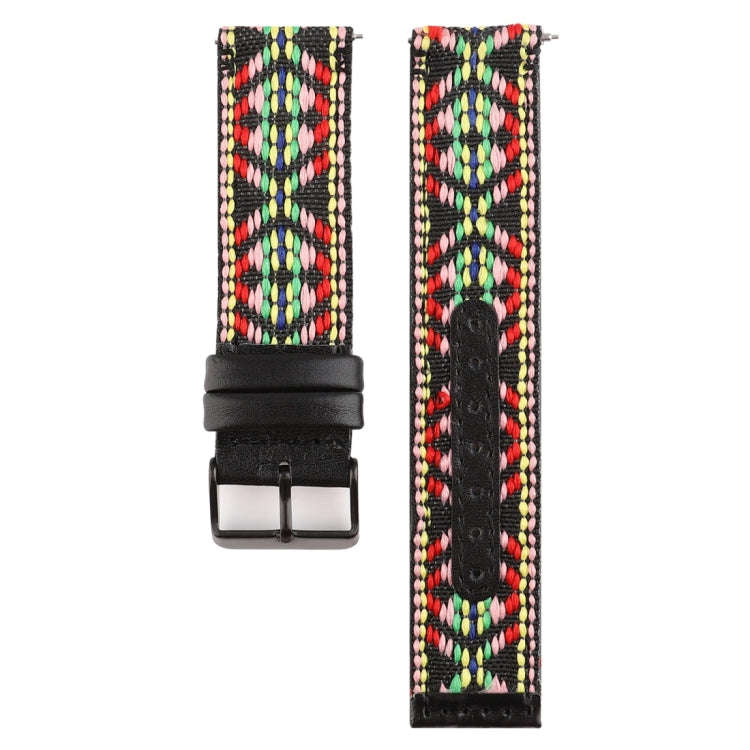 For Fitbit Versa Ethnic Style Genuine Leather  Watch Band(Colorful)