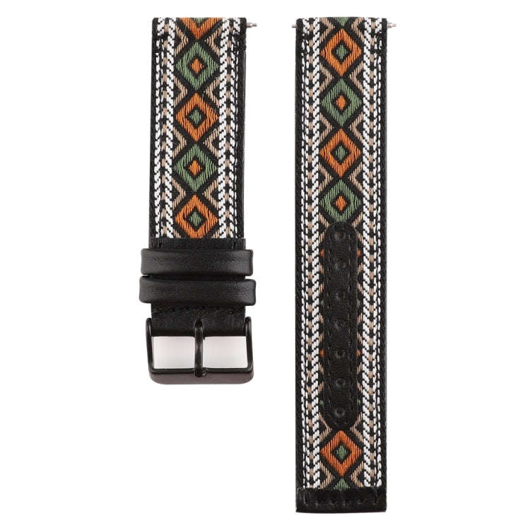 For Fitbit Versa Ethnic Style Genuine Leather  Watch Band(Retro)