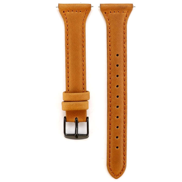 For Fitbit Versa Crazy Horse Texture Genuine Leather  Watch Band(Light Brown)
