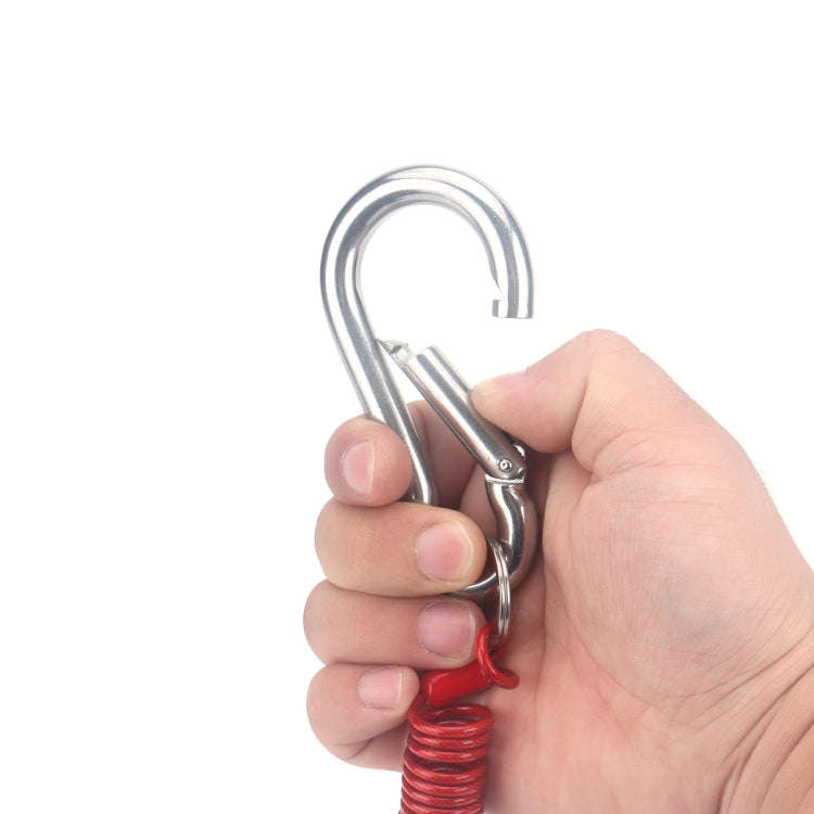 RV Trailer Spring Safety Rope Breakaway Cable, Safety Buckle Size:M8 x 80mm(Dark Grey)