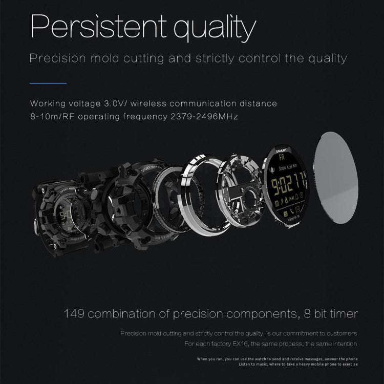 Lokmat MK16 LCD Screen 50m Waterproof Smart Watch, Support Information Reminder / Remote Camera /...
