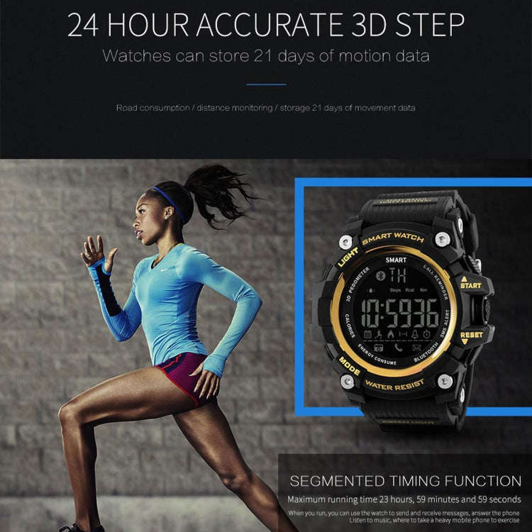 Lokmat MK16 LCD Screen 50m Waterproof Smart Watch, Support Information Reminder / Remote Camera /...