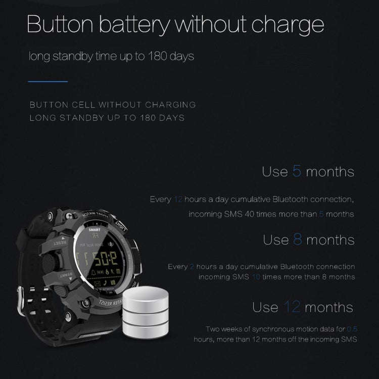 Lokmat MK16 LCD Screen 50m Waterproof Smart Watch, Support Information Reminder / Remote Camera /...