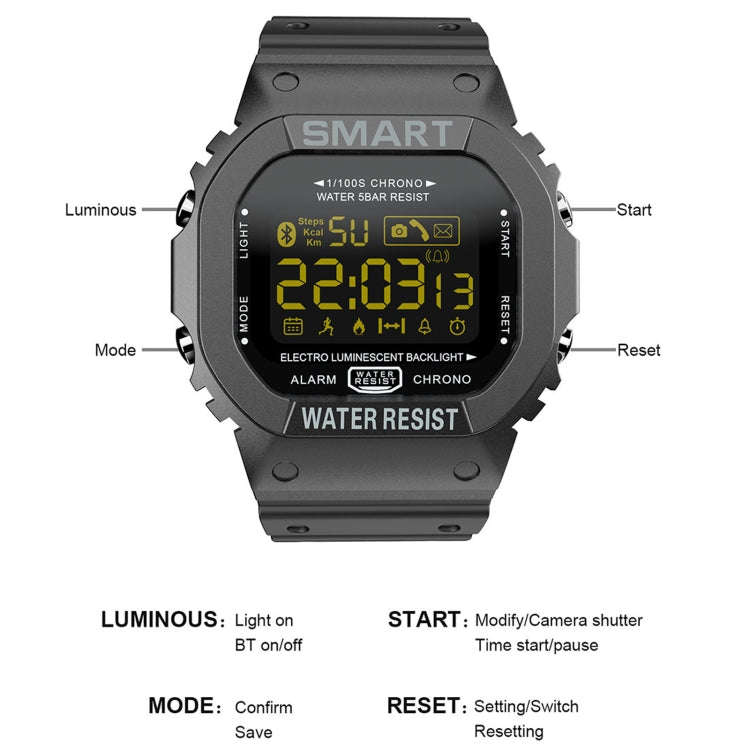 Lokmat MK22 1.21 inch FSTN LCD Screen 50m Waterproof Smart Watch, Support Information Reminder / ...