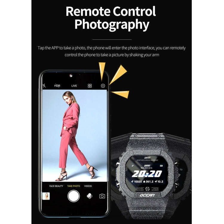 Lokmat OCEAN 1.14 inch TFT Touch Screen IP68 Waterproof Smart Watch, Support Information Reminder...
