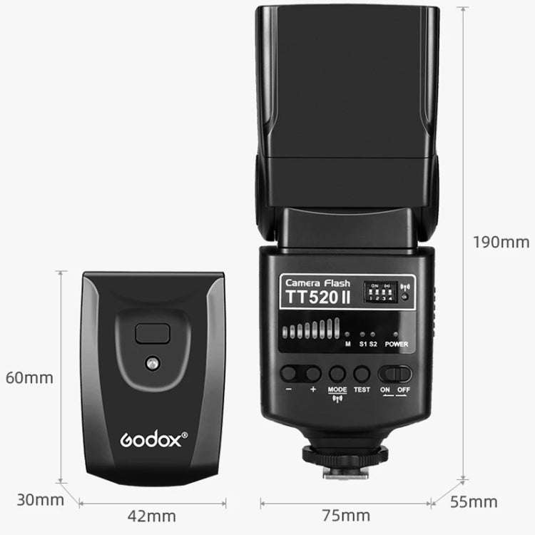 Godox TT520II 433MHZ Wireless 1/300s-1/2000s HSS Flash Speedlite Camera Top Fill Light for Canon ...
