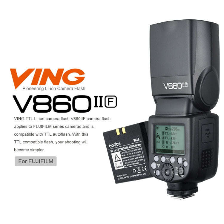 Godox V860IIF 2.4GHz Wireless 1/8000s HSS Flash Speedlite Camera Top Fill Light for Fujifil DSLR ...