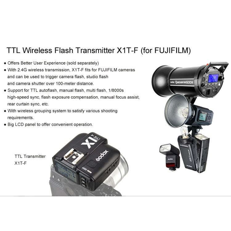 Godox V860IIF 2.4GHz Wireless 1/8000s HSS Flash Speedlite Camera Top Fill Light for Fujifil DSLR ...