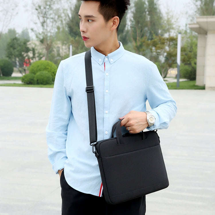 For 13.3-14 inch Laptop Multi-function Laptop Single Shoulder Bag Handbag(Black)
