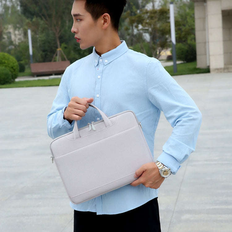 For 15-15.6 inch Laptop Multi-function Laptop Single Shoulder Bag Handbag(Grey)