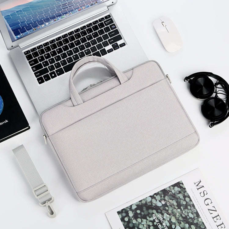 For 15-15.6 inch Laptop Multi-function Laptop Single Shoulder Bag Handbag(Grey)