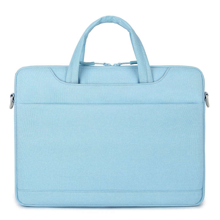 For 15-15.6 inch Laptop Multi-function Laptop Single Shoulder Bag Handbag(Light Blue)