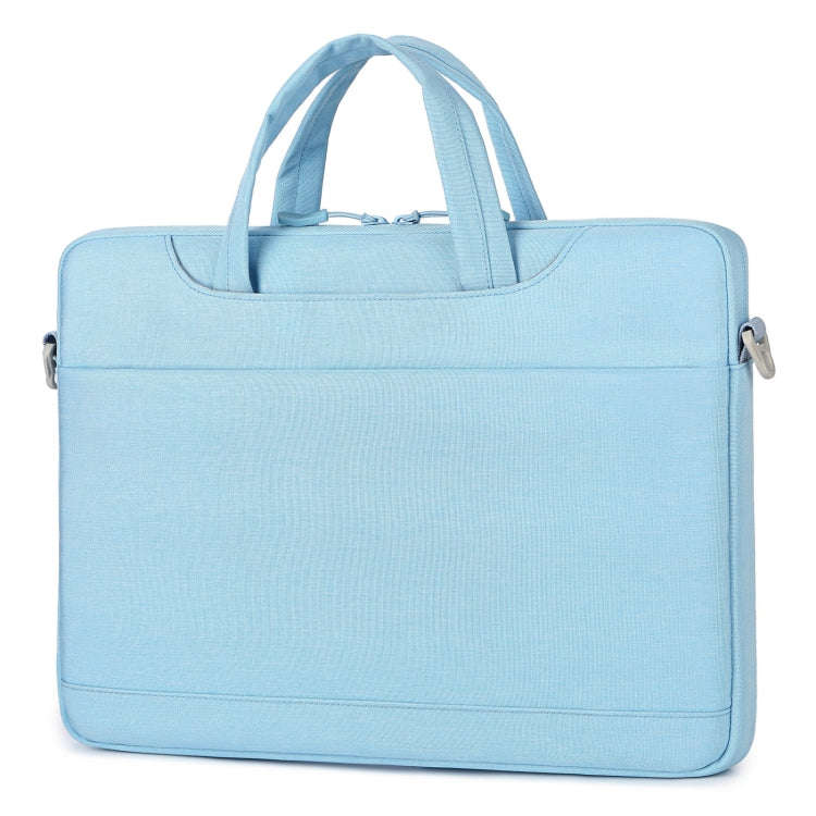 For 15-15.6 inch Laptop Multi-function Laptop Single Shoulder Bag Handbag(Light Blue)