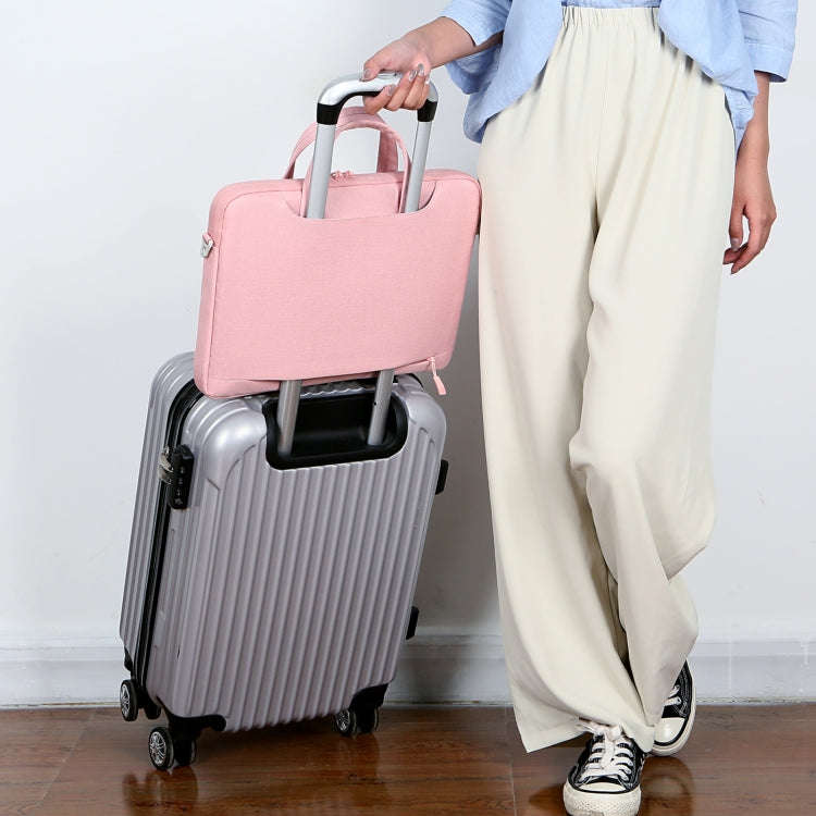For 15-15.6 inch Laptop Multi-function Laptop Single Shoulder Bag Handbag(Light Blue)