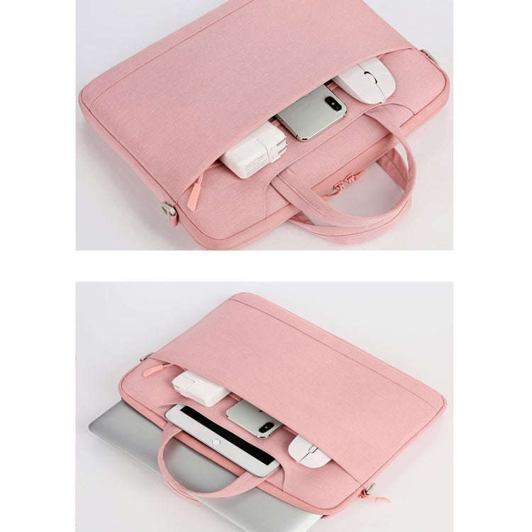 For 15-15.6 inch Laptop Multi-function Laptop Single Shoulder Bag Handbag(Light Blue)