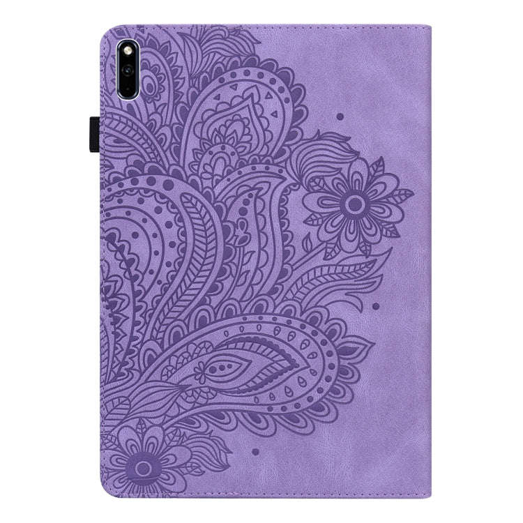 For Huawei MatePad 10.4 Peacock Embossed Pattern TPU + PU Horizontal Flip Leather Case with Holde...