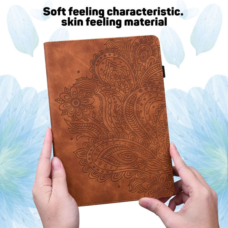 For Huawei MatePad 10.4 Peacock Embossed Pattern TPU + PU Horizontal Flip Leather Case with Holde...