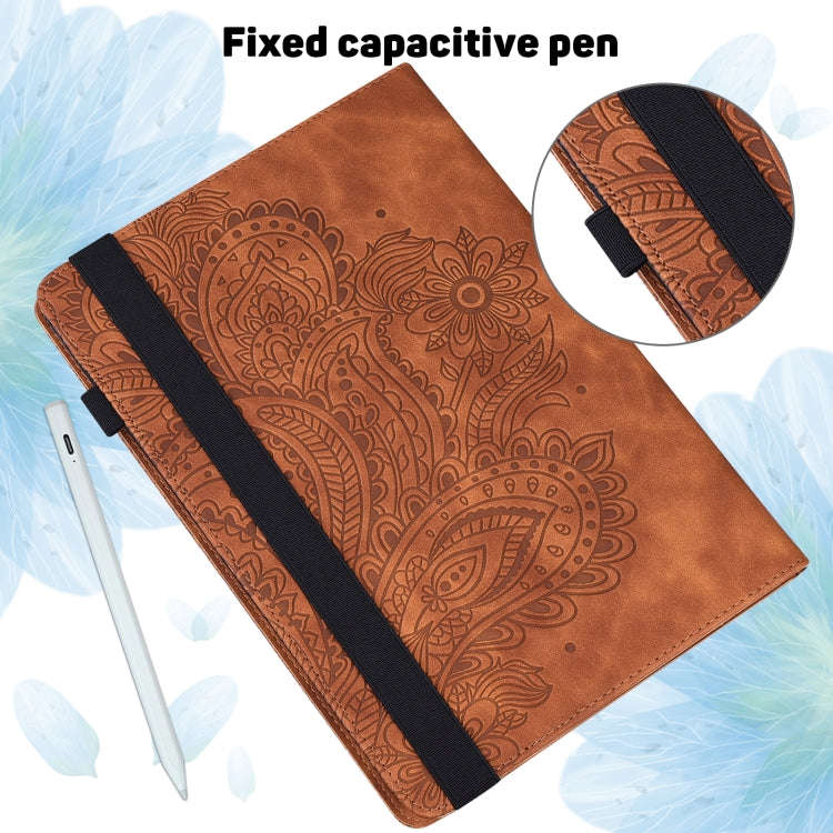 For Huawei MatePad 10.4 Peacock Embossed Pattern TPU + PU Horizontal Flip Leather Case with Holde...