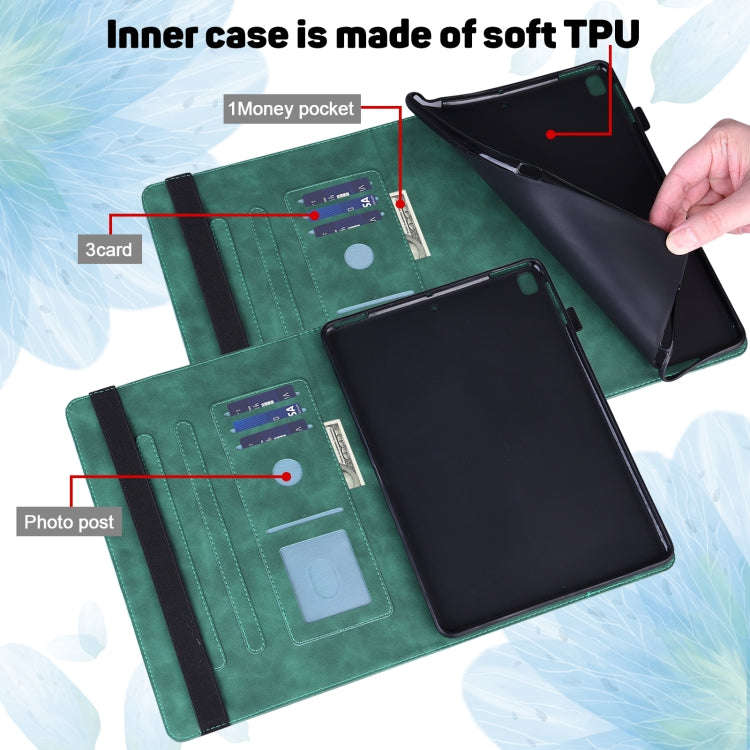For Huawei MatePad 10.4 Peacock Embossed Pattern TPU + PU Horizontal Flip Leather Case with Holde...
