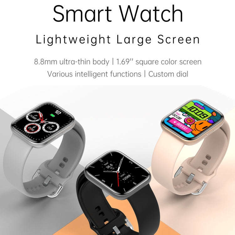 G69 1.69 inch Square Color Screen IP68 Waterproof Smart Watch, Support Blood Pressure Monitoring ...