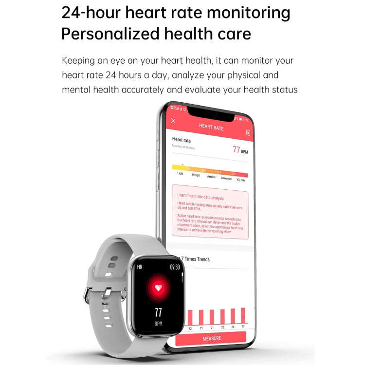 G69 1.69 inch Square Color Screen IP68 Waterproof Smart Watch, Support Blood Pressure Monitoring ...