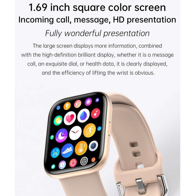 G69 1.69 inch Square Color Screen IP68 Waterproof Smart Watch, Support Blood Pressure Monitoring ...