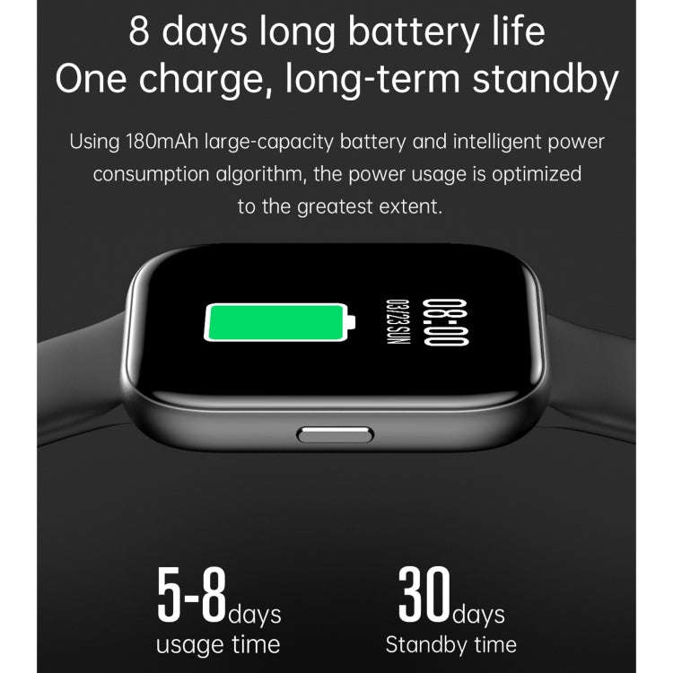 G69 1.69 inch Square Color Screen IP68 Waterproof Smart Watch, Support Blood Pressure Monitoring ...