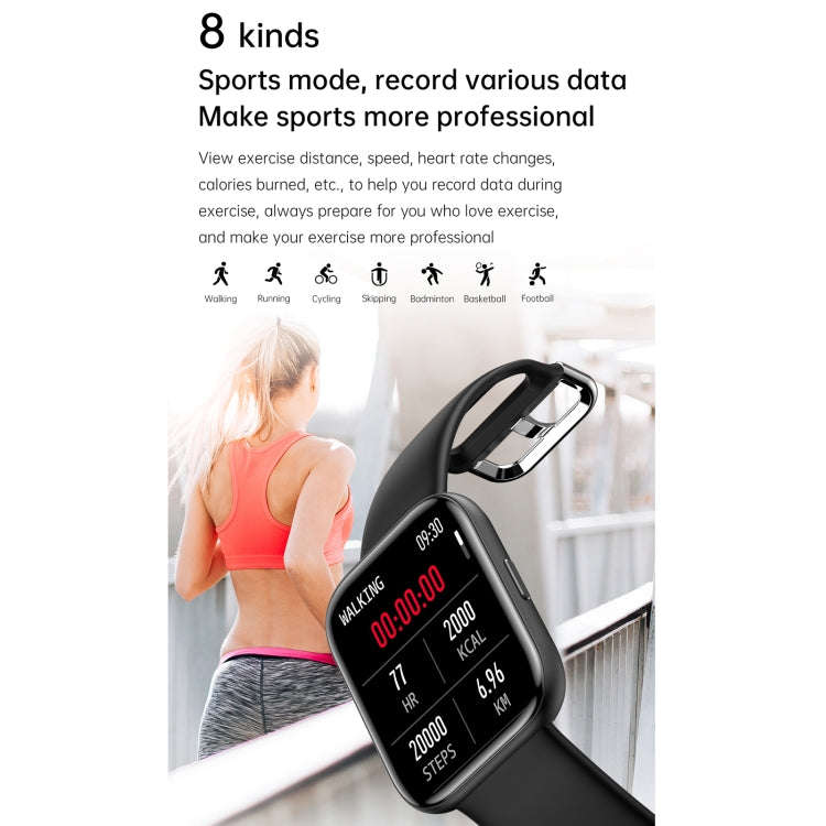 G69 1.69 inch Square Color Screen IP68 Waterproof Smart Watch, Support Blood Pressure Monitoring ...