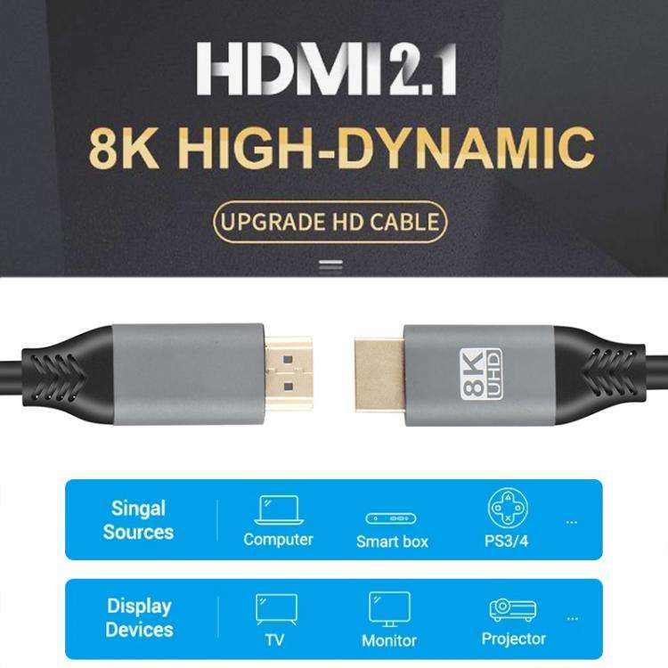 HDMI2.1 8K 120Hz High Dynamic HD Cable, Cable Length:2m