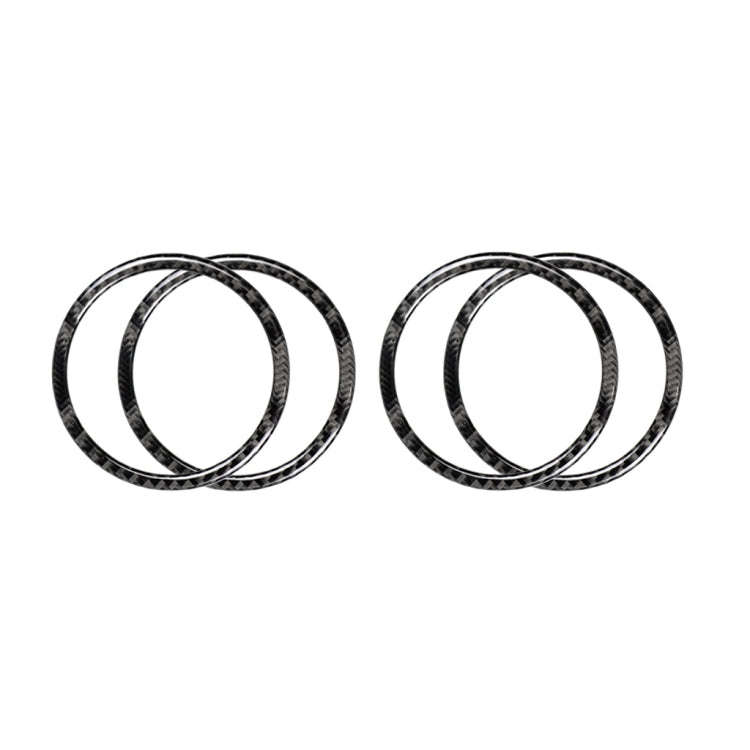 4 PCS Car Carbon Fiber Door Horn Ring Decorative Sticker for Mercedes-Benz C Class W205 C180 C200...