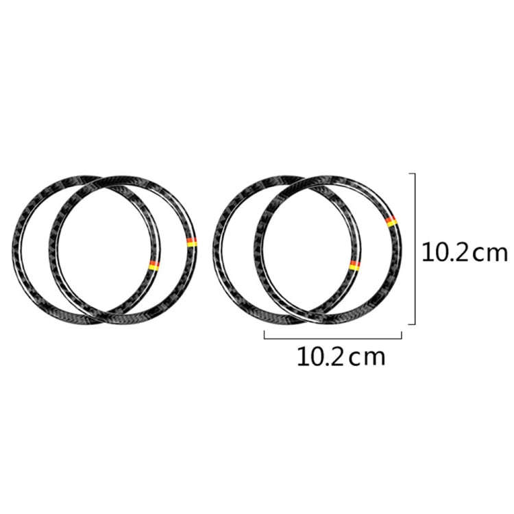 4 PCS Car Carbon Fiber Door Horn Ring Decorative Sticker for Mercedes-Benz C Class W205 C180 C200...
