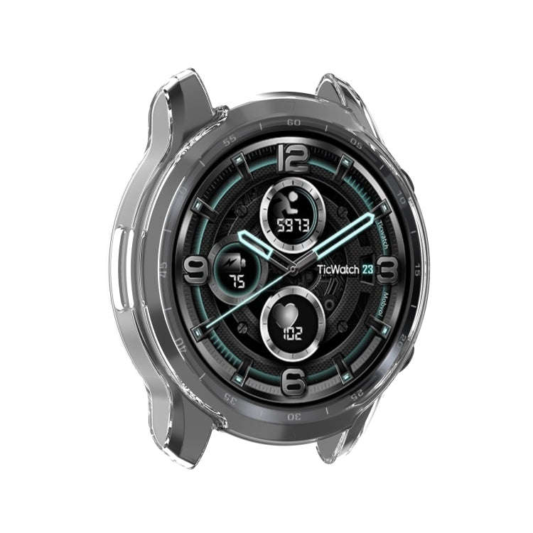 For TicWatch Pro 3 / Pro 3 Lite Half Coverage Hollowed TPU Protective Case(Transparent White)