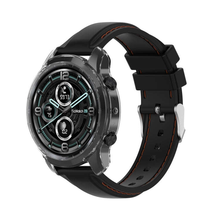 For TicWatch Pro 3 / Pro 3 Lite Half Coverage Hollowed TPU Protective Case(Transparent White)
