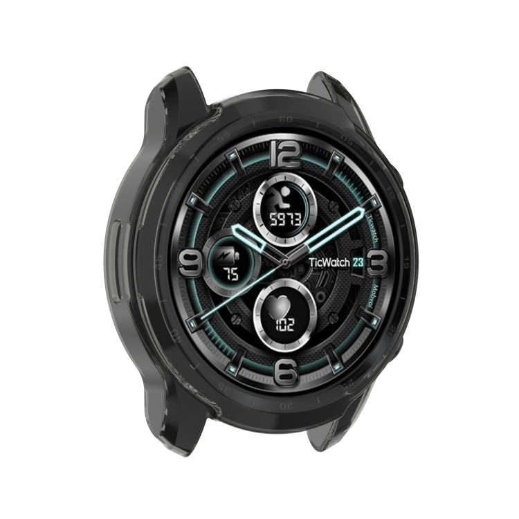 For TicWatch Pro 3 / Pro 3 Lite Half Coverage Hollowed TPU Protective Case(Transparent Black)