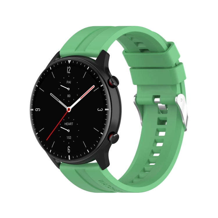 For Amazfit GTR 2e / GTR 2 22mm Silicone Watch Band with Silver Buckle(Mint Green)