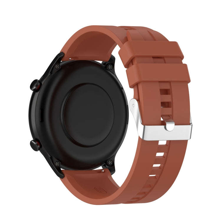 For Amazfit GTR 2e / GTR 2 22mm Silicone Watch Band with Silver Buckle(Cabernet Orange)