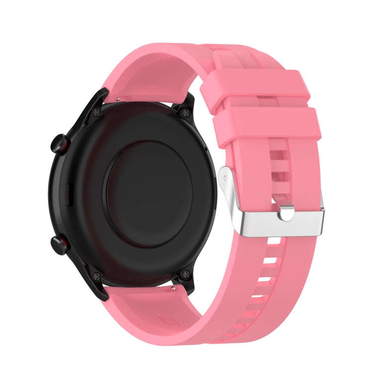 For Amazfit GTR 2e / GTR 2 22mm Silicone Watch Band with Silver Buckle(Pink)