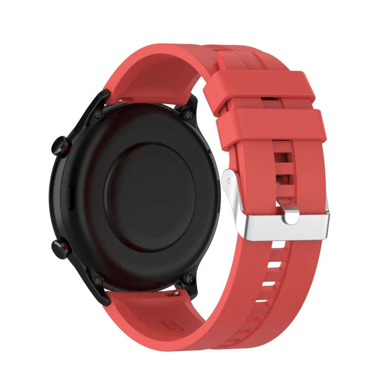 For Amazfit GTR 2e / GTR 2 22mm Silicone Watch Band with Silver Buckle(Red)