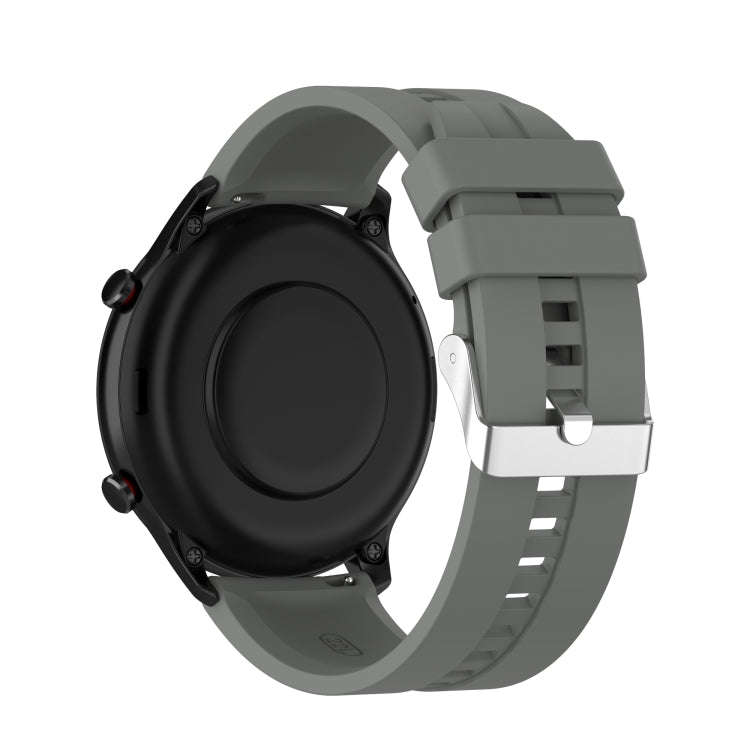 For Amazfit GTR 2e / GTR 2 22mm Silicone Watch Band with Silver Buckle(Grey)