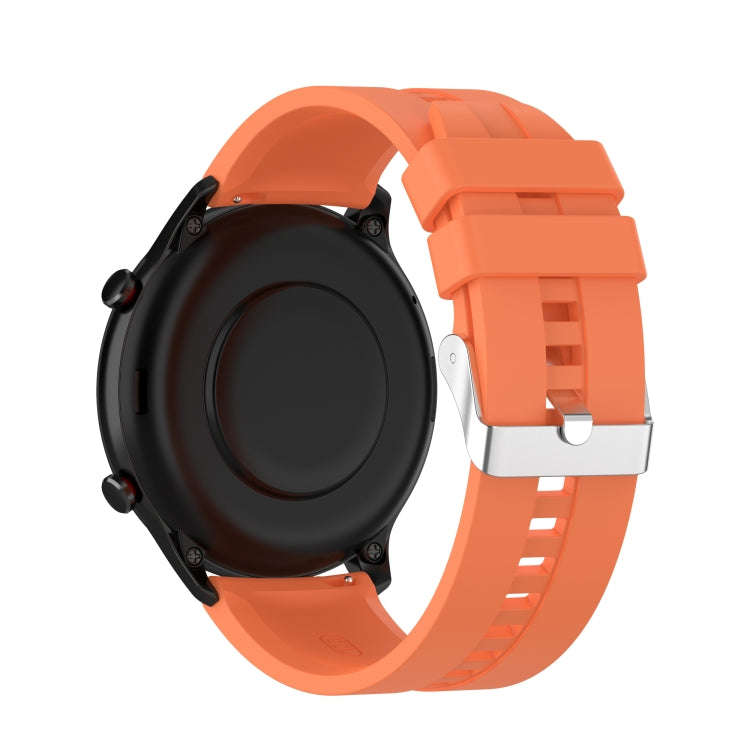 For Amazfit GTR 2e / GTR 2 22mm Silicone Watch Band with Silver Buckle(Vibrant Orange)